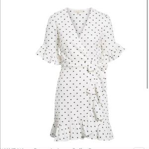 COPY - WAYF Black and white polka dot wrap dress